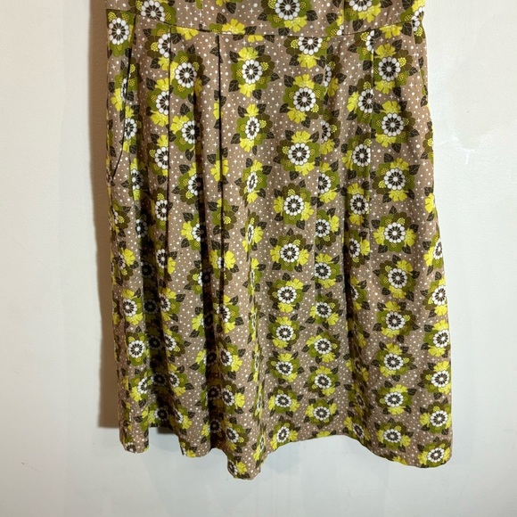 BIRDS OF NORTH AMERICA Sz 6 Eagle Dress In Winter Mist 100% Cotton Midi Dress - Picture 4 of 11